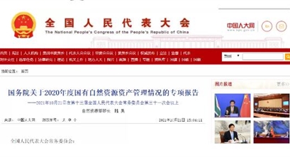 国务院关于2020年度国有自然资源资产管理情况的专项报告